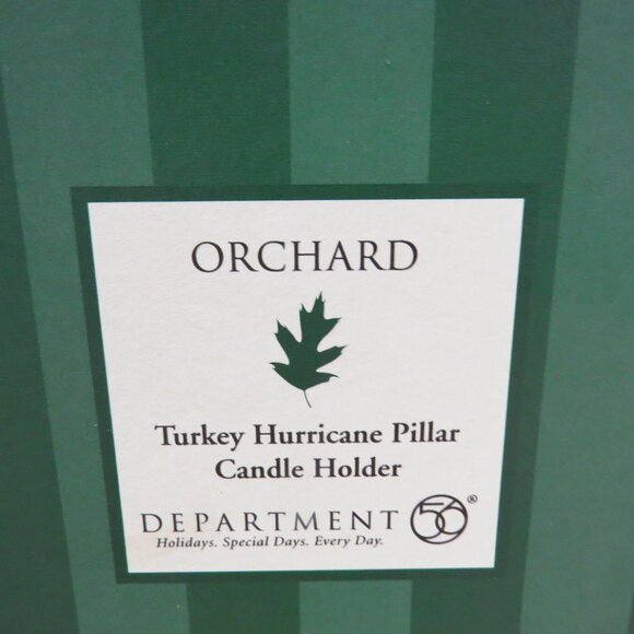 Dept 56 Turkey Large Centerpiece Hurricane Pillar Candle Holder Thanksgiving IOB - Picture 10 of 12